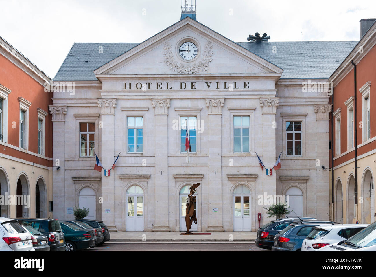 The Hotel De Ville or town hall in the town of Chagny France Stock Photo