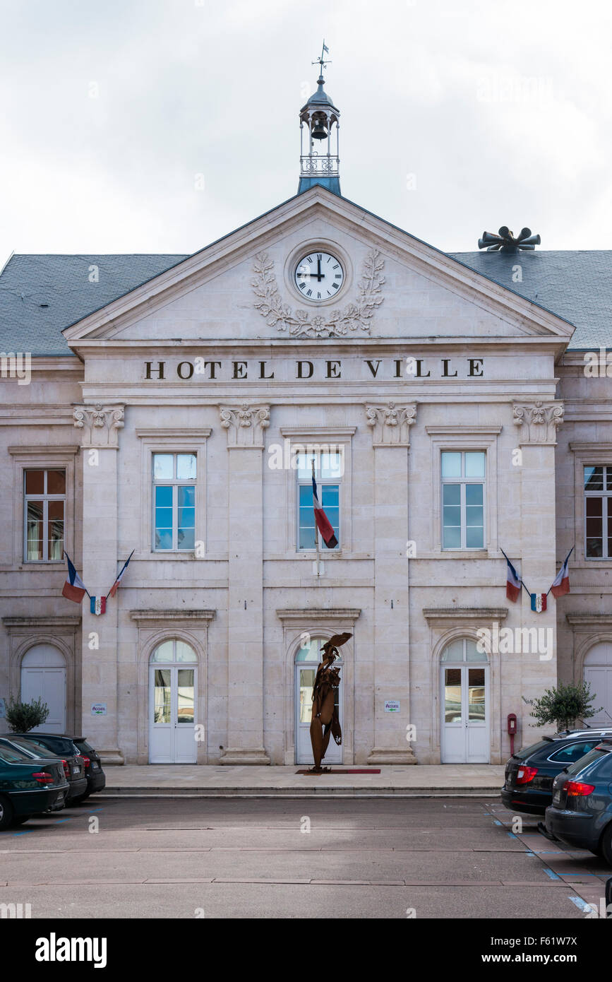 The Hotel De Ville or town hall in the town of Chagny France Stock Photo