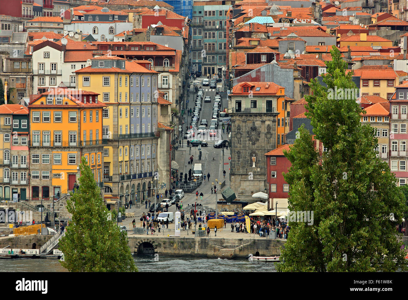 The Ribeira (World Heritage Site by UNESCO), the most beautiful part of Porto, Portugal. Stock Photo