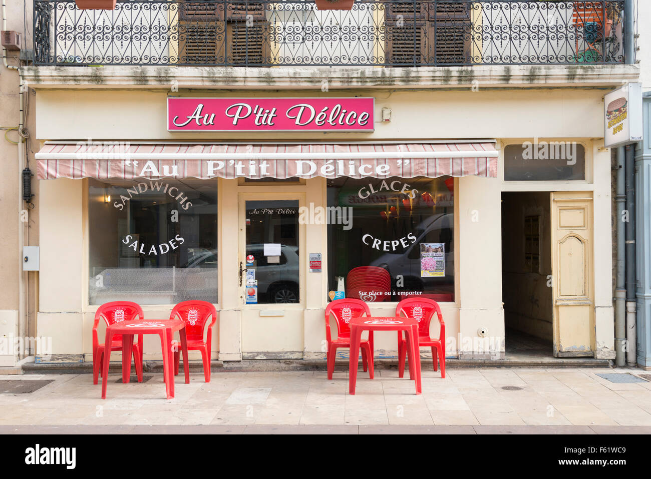 The P'tit Delice restaurant Chagny France Stock Photo