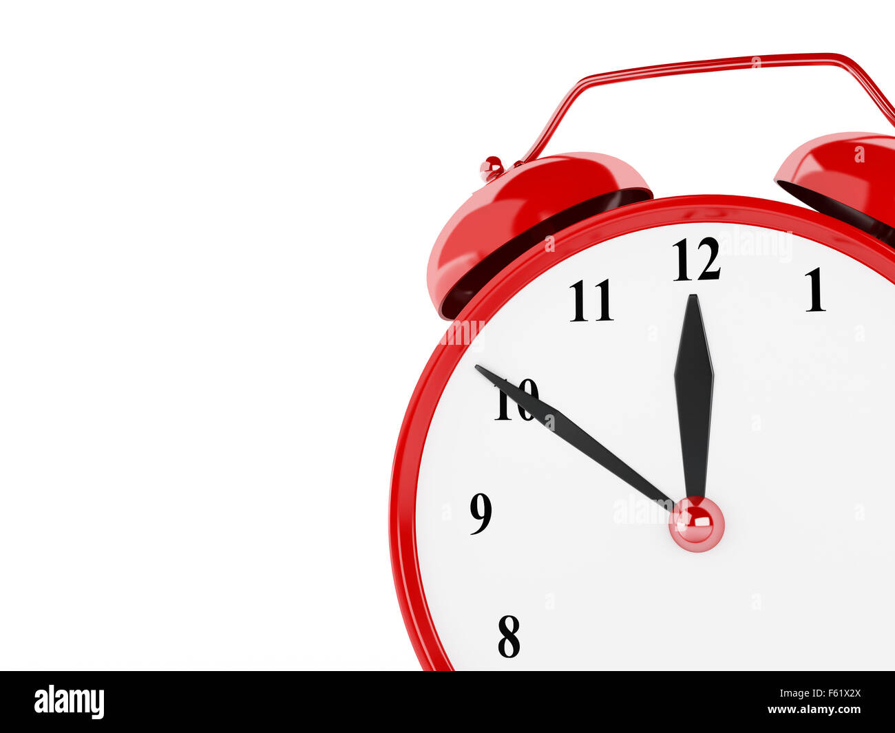 3d illustration. Red Alarm clock on isolted white background Stock ...