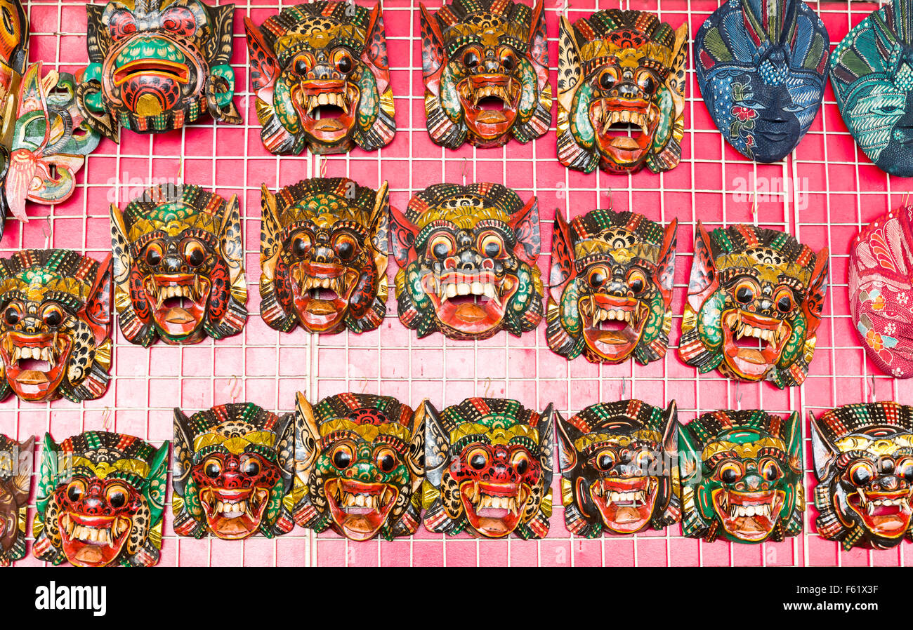 Masks of ghost defender (Wat Po Temple) Stock Photo