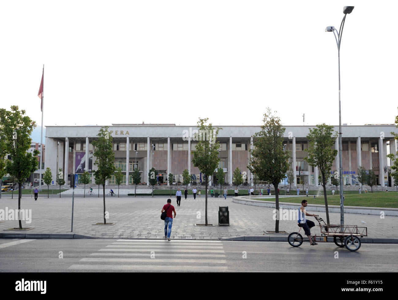 The Opera in Skanderbeg Square.  Skanderbeg Square, Tirana, Albania. 02Sep15 Stock Photo