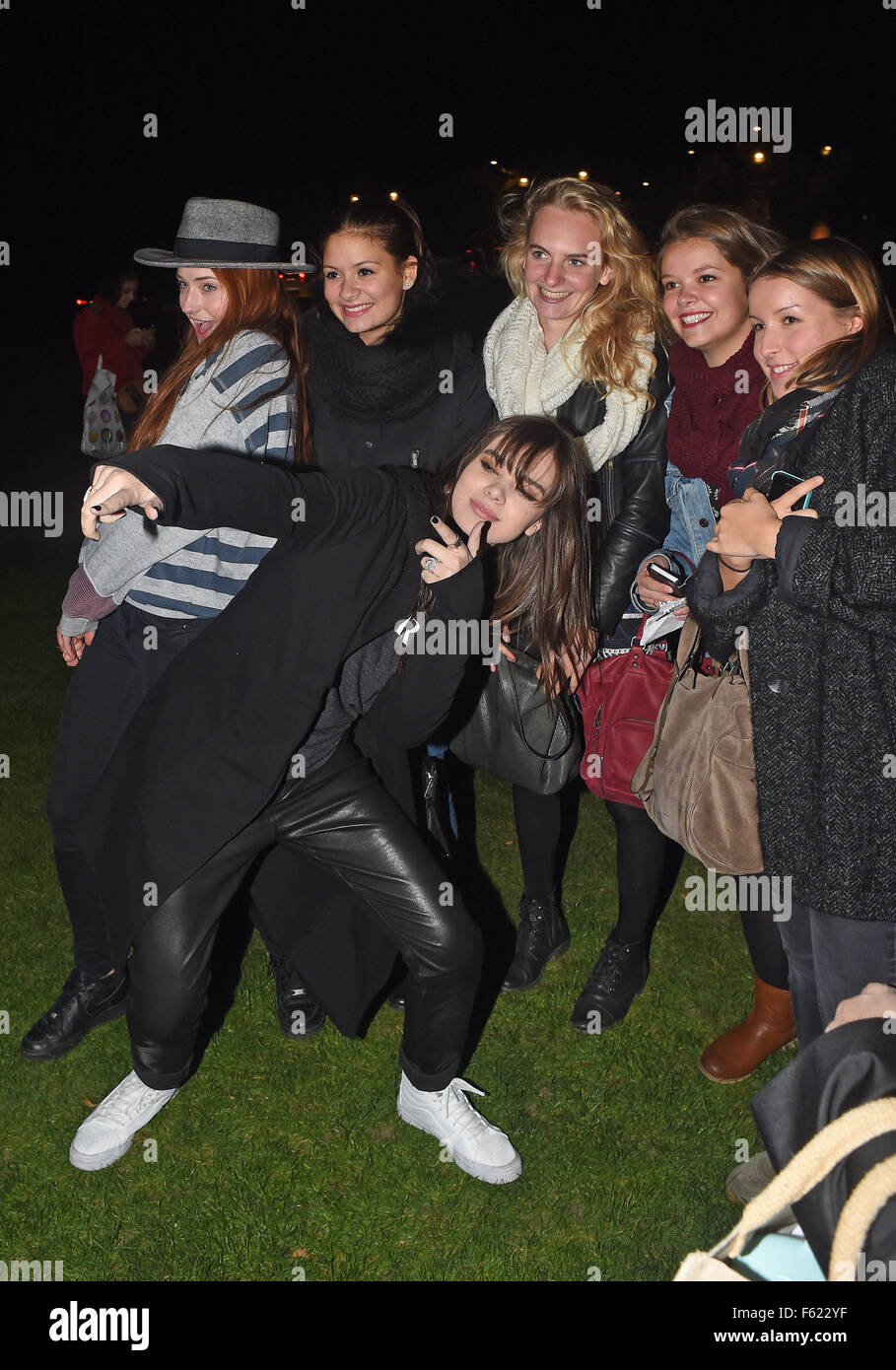 Sophie Turner and Hailee Steinfeld seen attending a meet and greet with fans  in Hyde Park London. The Game of Thrones star Sophie and Musician Hailee  seen running through Hyde Park laughing