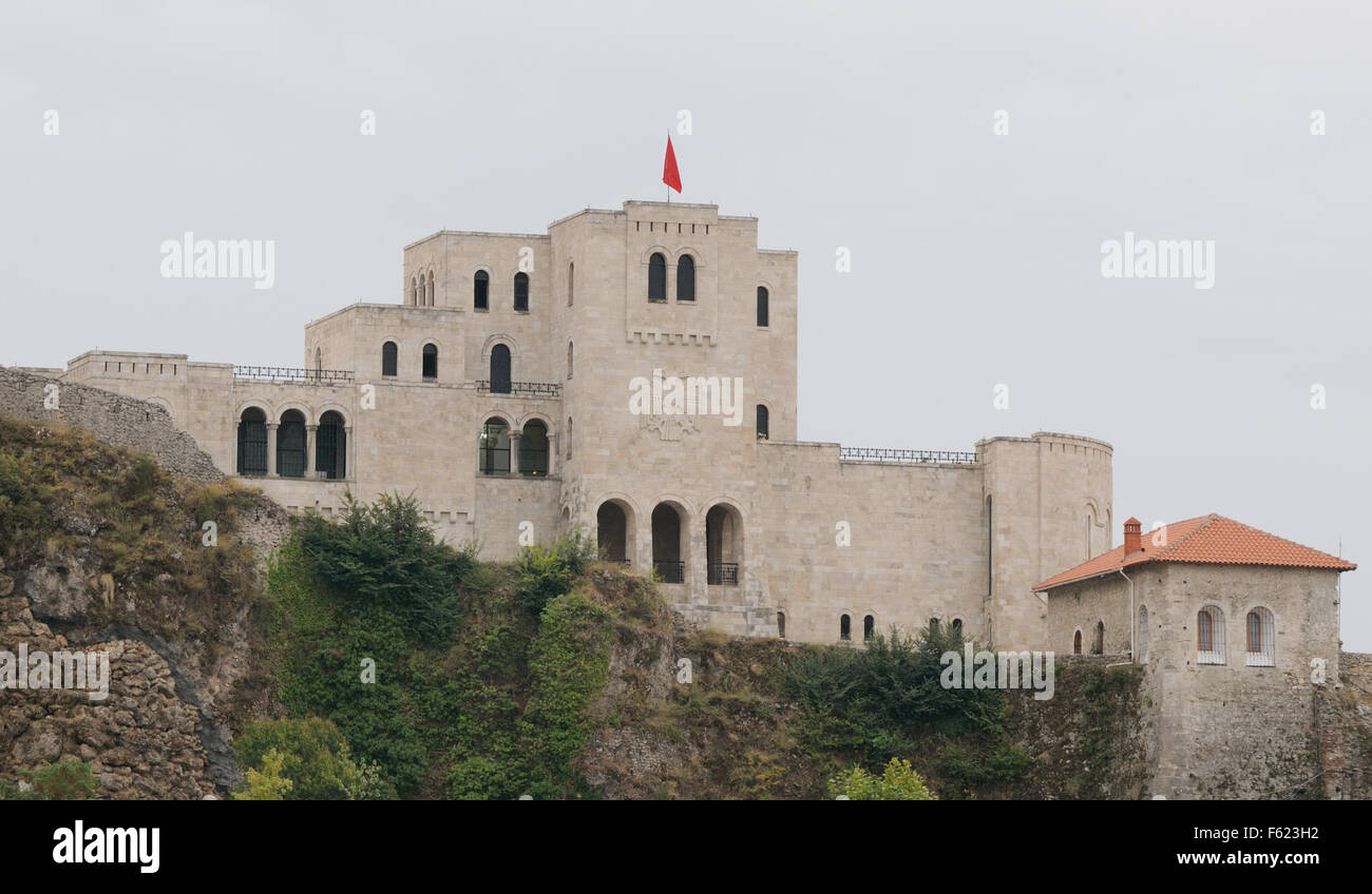 The National Skanderbeg Museum stands within the walls of Krujë castle, Kalaja e Krujës. Krujë, Albania. Stock Photo