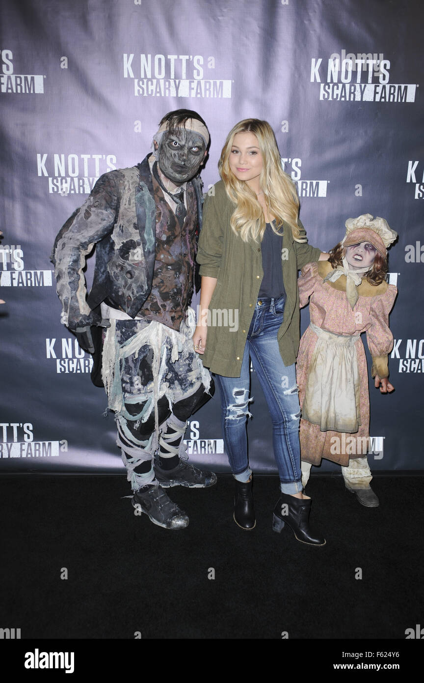 Knotts Scary Farm Black Carpet Featuring: Olivia Holt Where: Los