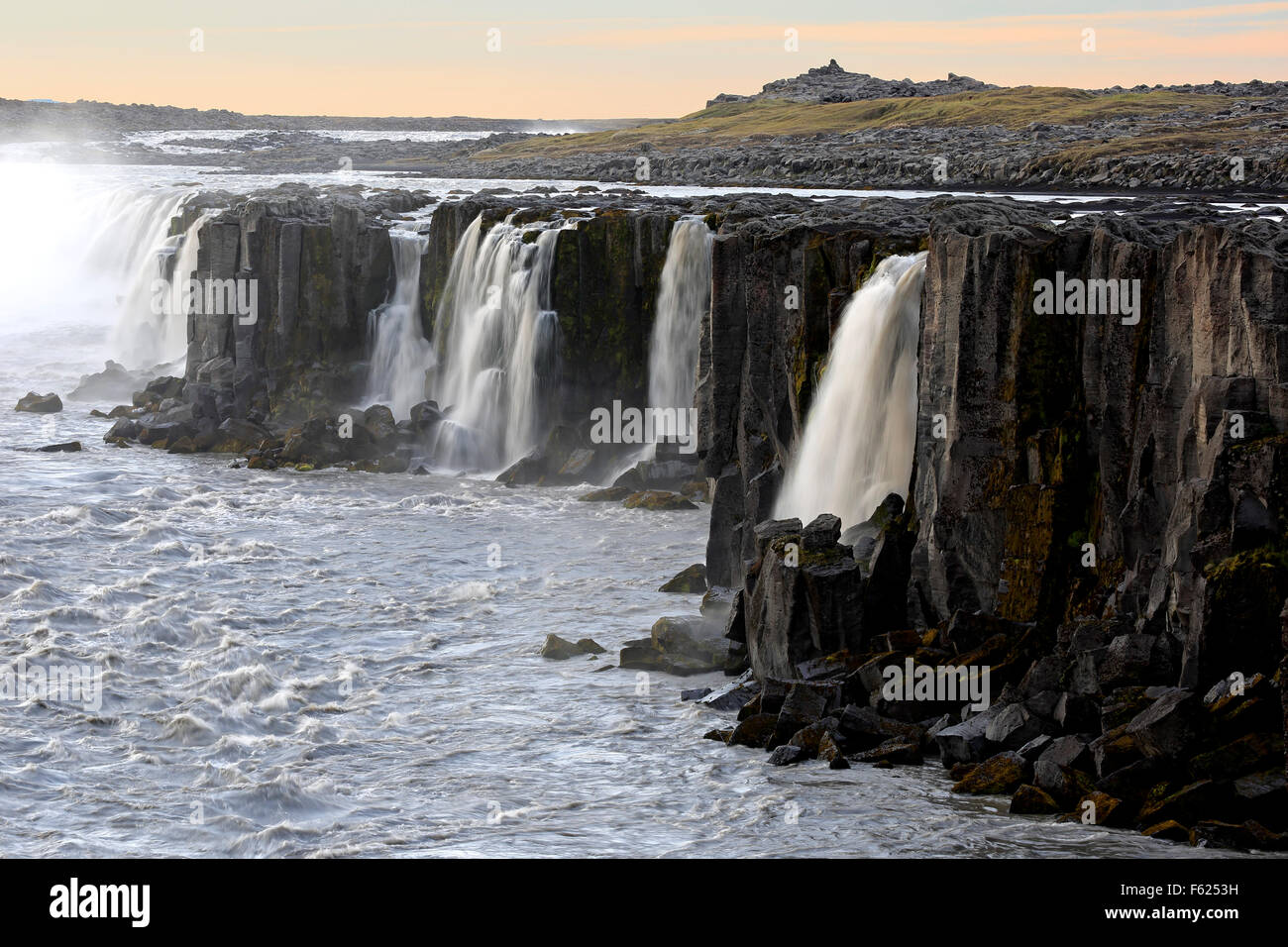 Selfoss Waterfalls, near Reykjahlid, Iceland Stock Photo