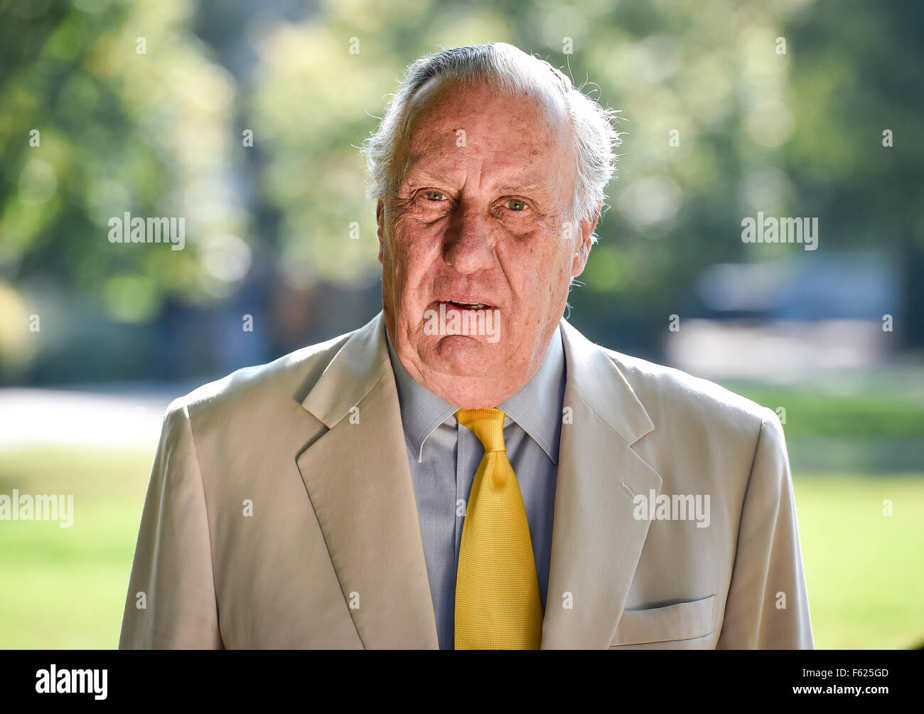 The Times and The Sunday Times Cheltenham Literature Festival - Day 1  Featuring: Frederick Forsyth Where: Church Stretton, United Kingdom When: 02 Oct 2015 Stock Photo