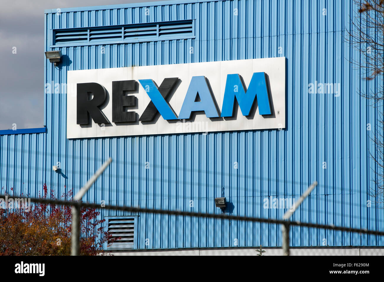 A logo sign outside of a facility occupied by Rexam Beverage Can in St. Paul, Minnesota on October 24, 2015. Stock Photo