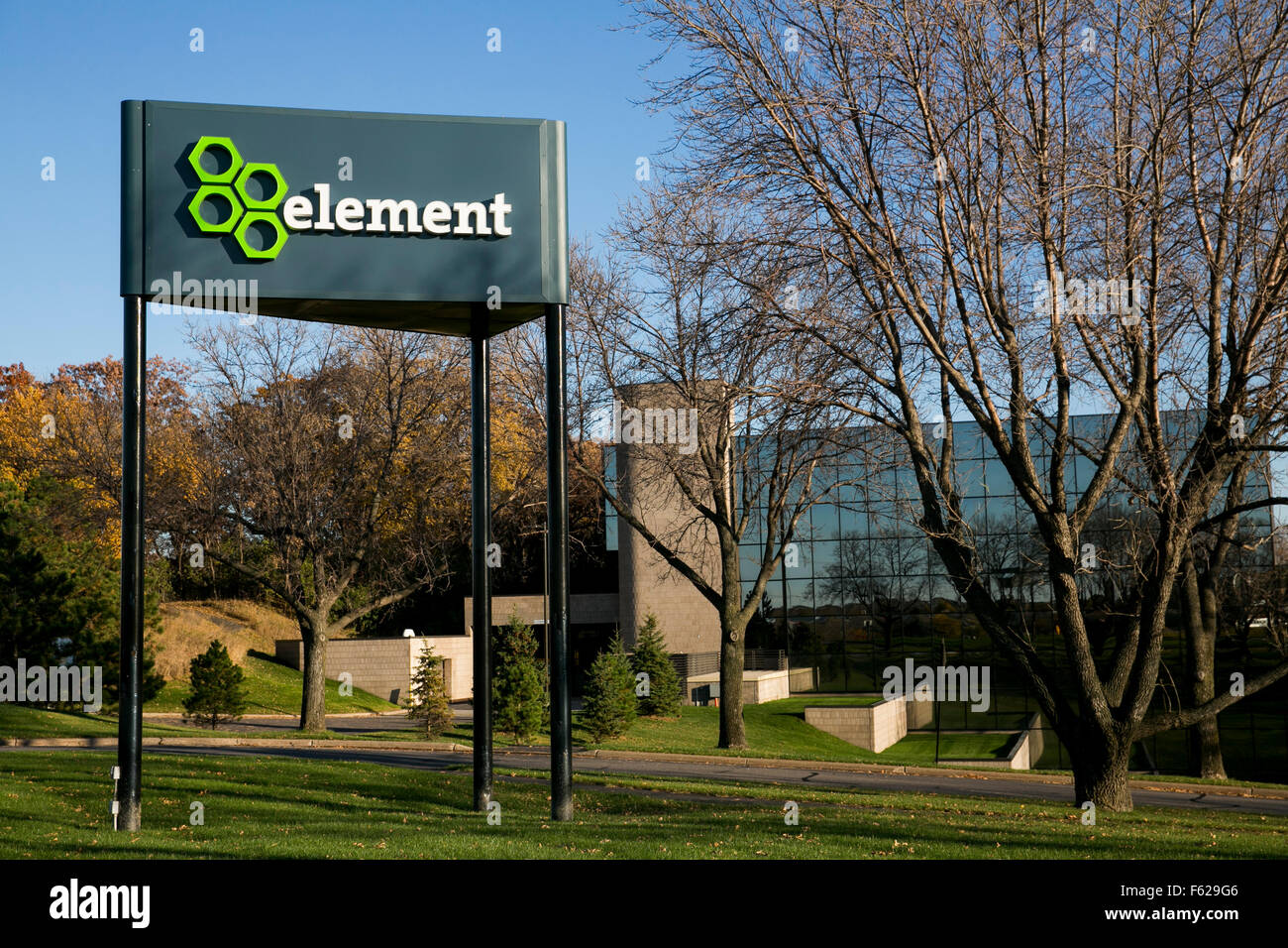 A logo sign outside of a facility occupied by Element Financial in Eden Prairie, Minnesota on October 24, 2015. Stock Photo
