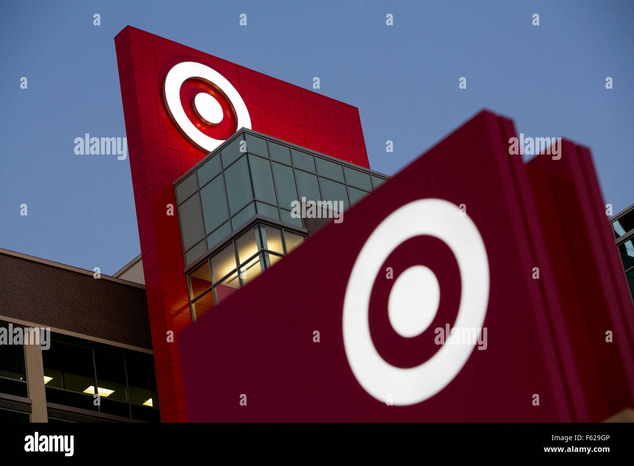 A logo sign outside of a facility occupied by the Target Corporation in