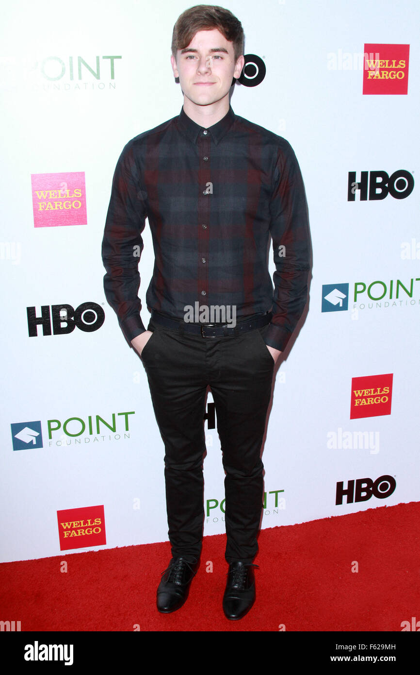 Point Foundation’s Voices On Point Gala held at the Hyatt Regency Century Plaza Hotel - Arrivals  Featuring: Connor Franta Where: Los Angeles, California, United States When: 03 Oct 2015 Stock Photo
