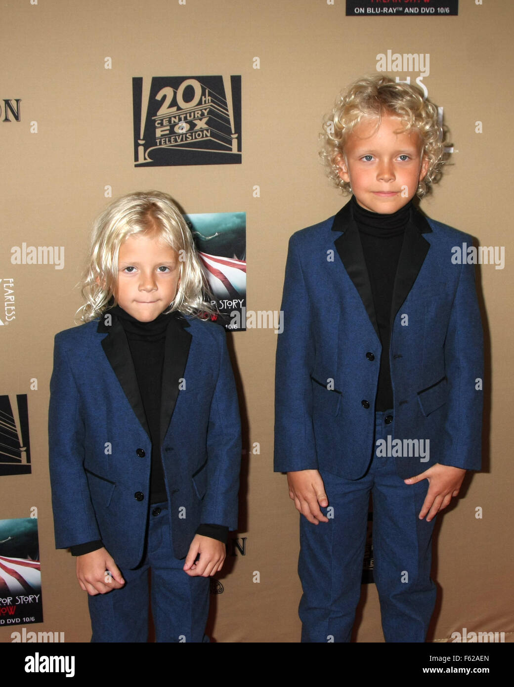 Premiere screening of FX's 'American Horror Story: Hotel' at Regal Cinemas L.A. Live - Arrivals  Featuring: Emmory Mosteller, Cannon Mosteller Where: Los Angeles, California, United States When: 03 Oct 2015 Stock Photo