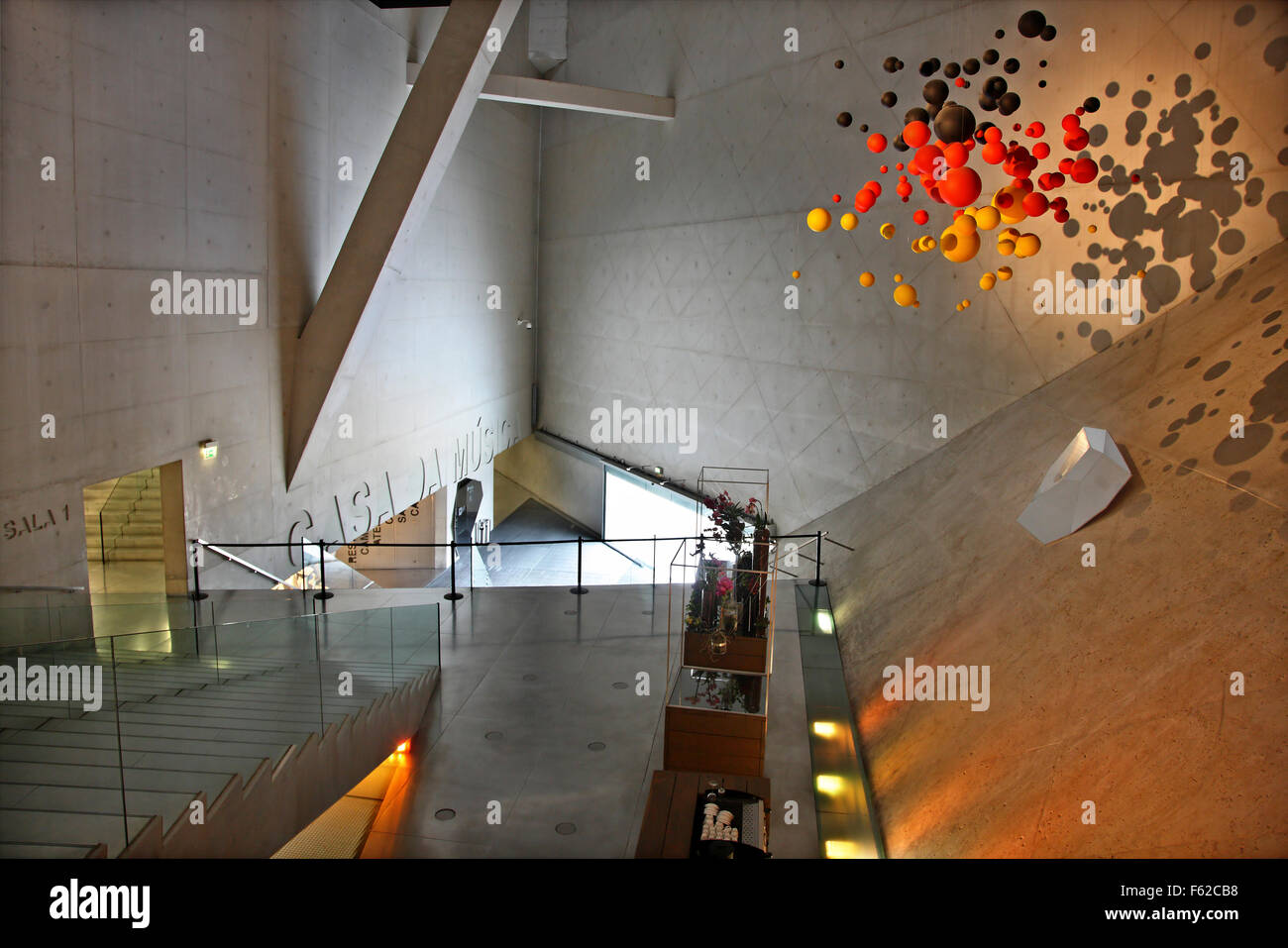 Inside Casa da Musica, Porto, Portugal. (Architect: Rem Koolhaas). It has become sort of a 'trademark' of modern Porto Stock Photo