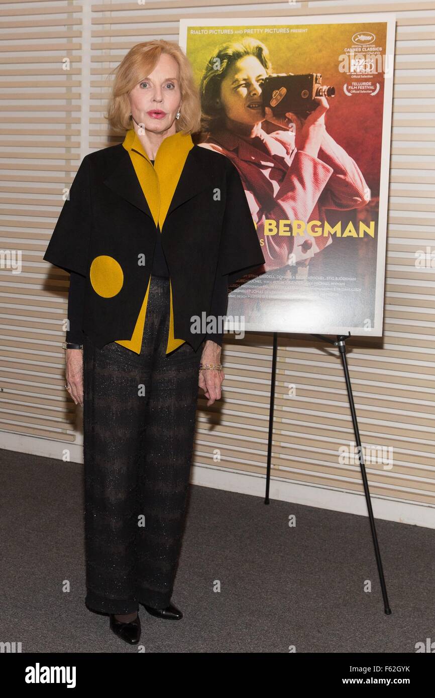 New York, NY, USA. 10th Nov, 2015. Pia Lindstrom at arrivals for INGRID BERGMAN: IN HER OWN WORDS Screening Presented by Rialto Pictures and Scandinavia House, Scandinavia House, New York, NY November 10, 2015. Credit:  Jason Smith/Everett Collection/Alamy Live News Stock Photo