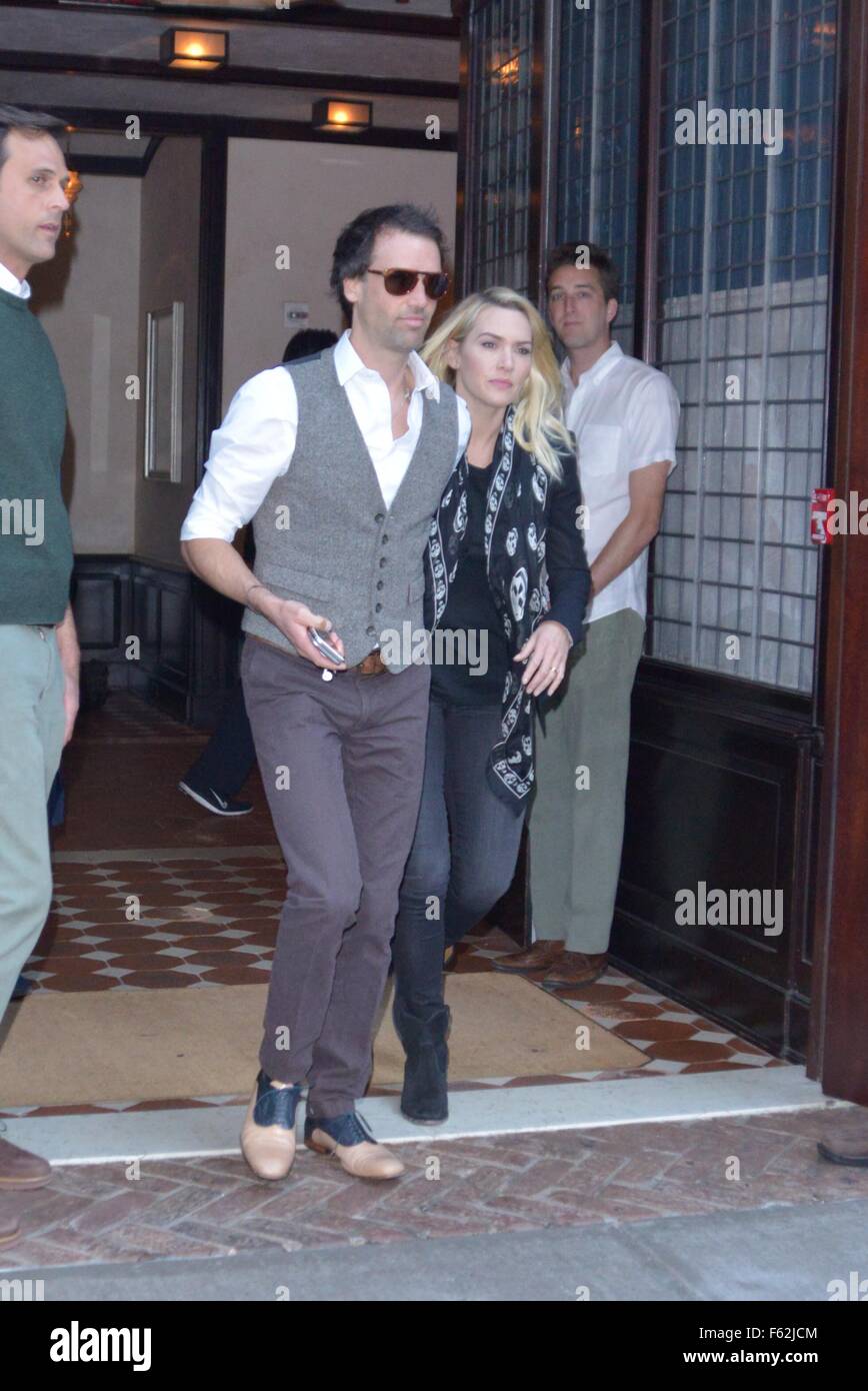 Kate Winslet and her husband Ned Rocknroll leave The Greenwich Hotel
