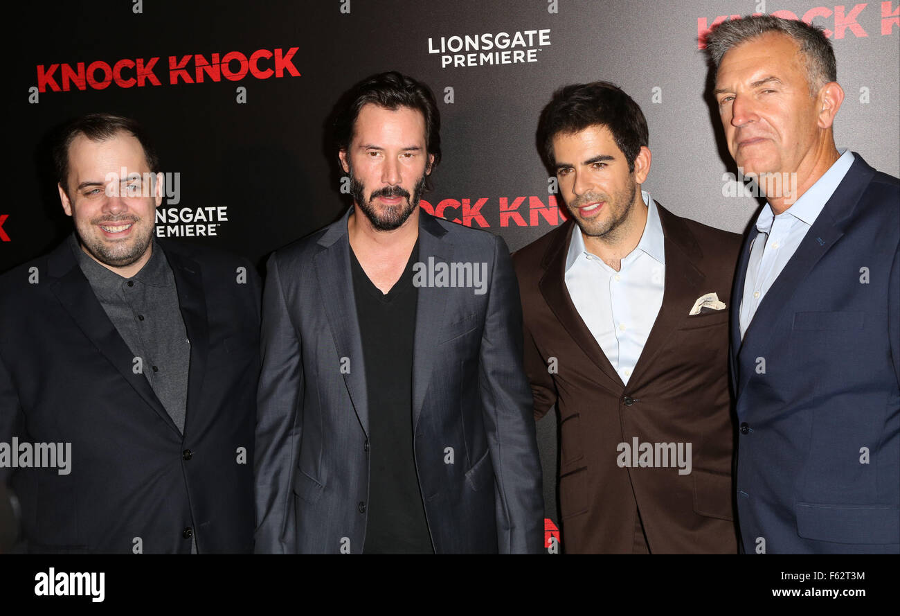 Premiere of Lionsgate's 'Knock Knock' at TCL Chinese 6 Theatres in Hollywood - Arrivals  Featuring: Guest, Keanu Reeves, Eli Roth Where: Los Angeles, California, United States When: 07 Oct 2015 Stock Photo