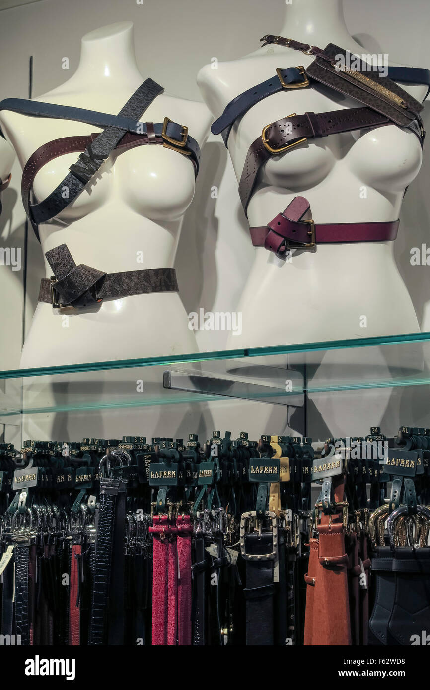 Macys department belts mannequin belt hi-res stock photography and