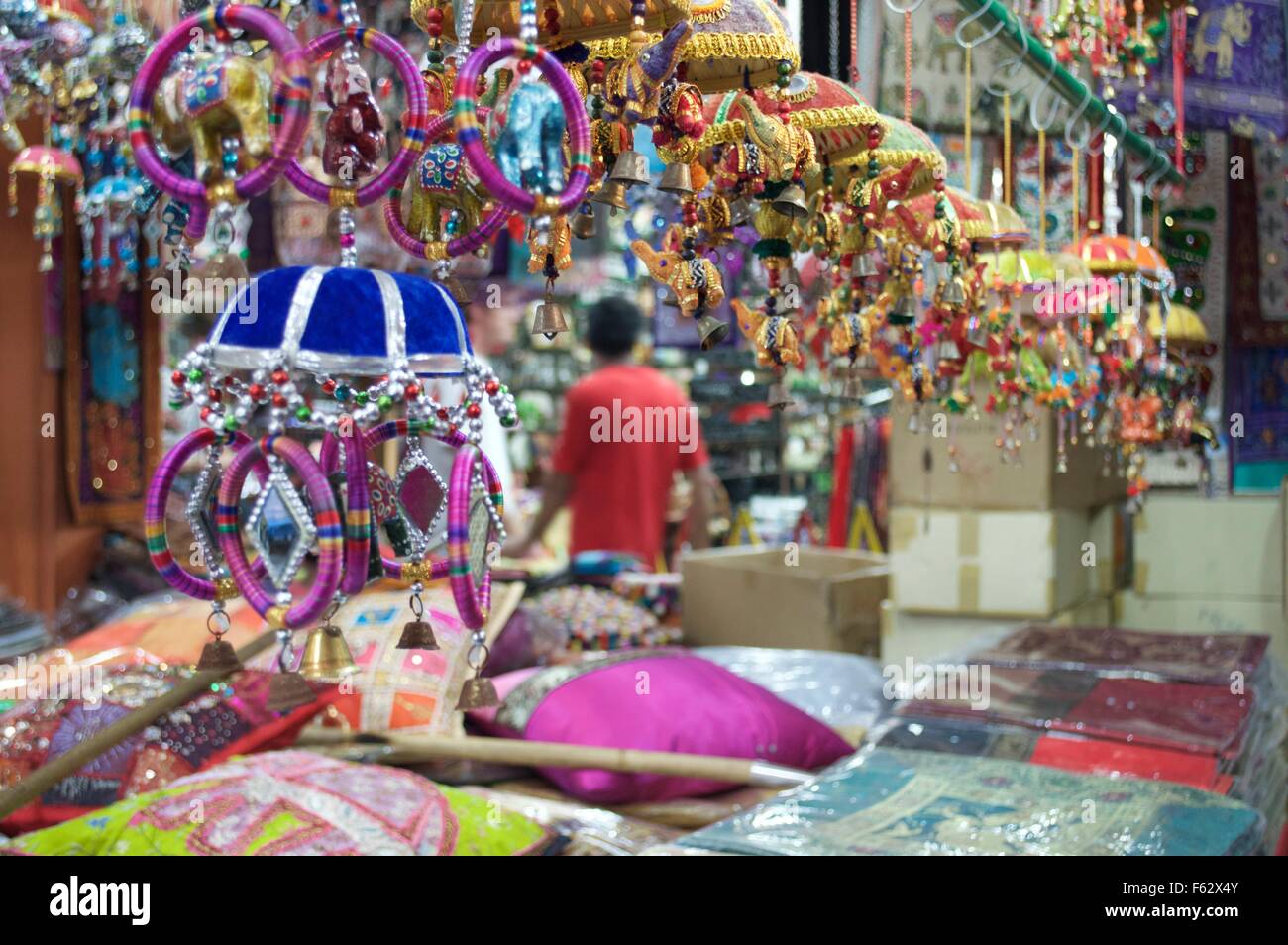 Indian craft market in Little indian singapore Stock Photo