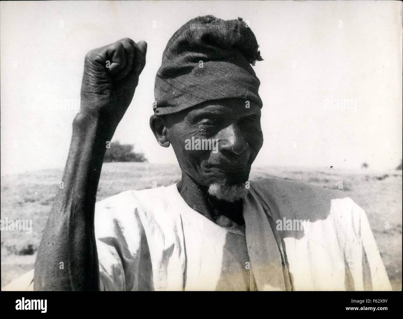 1957 A Hausa in Kano, Northern Nigeria, giving the traditional greeting of the clenched fist