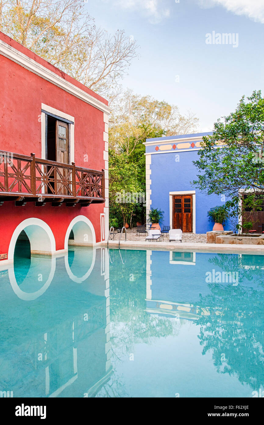 Pool at the Santa Rosa hacienda in Yucatan, Mexico. Stock Photo
