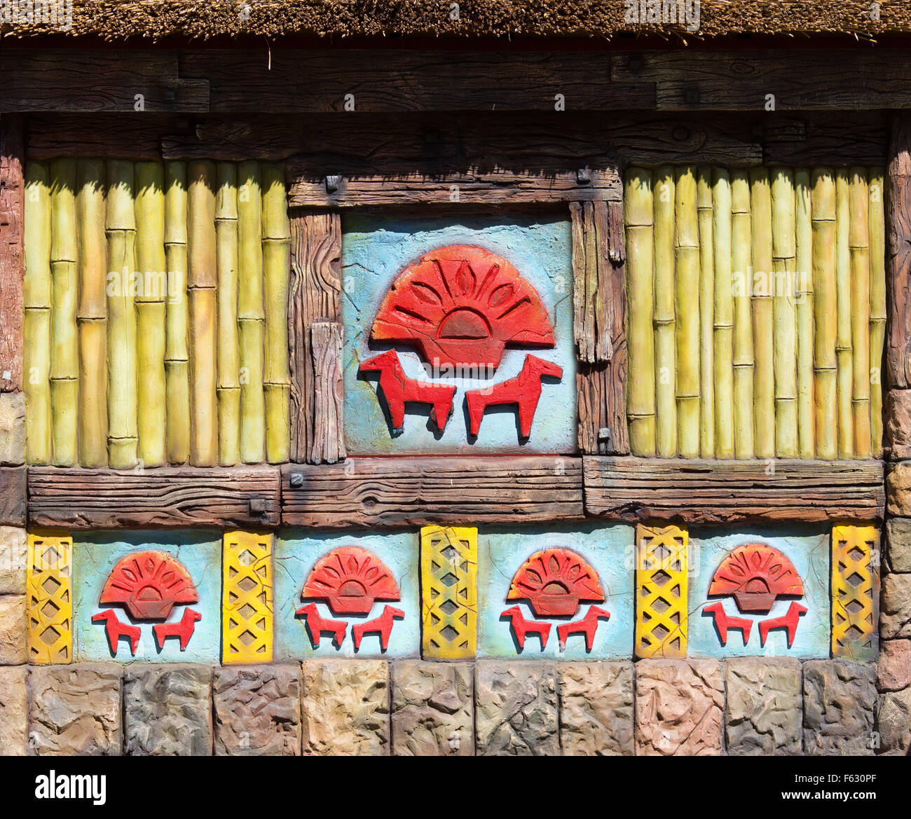 Wall of ancient indigenous house Stock Photo Alamy