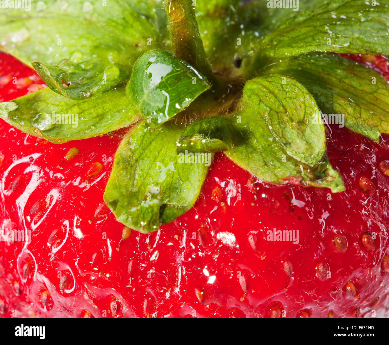 Close-up view of sweet lush ripe strawberry Stock Photo - Alamy