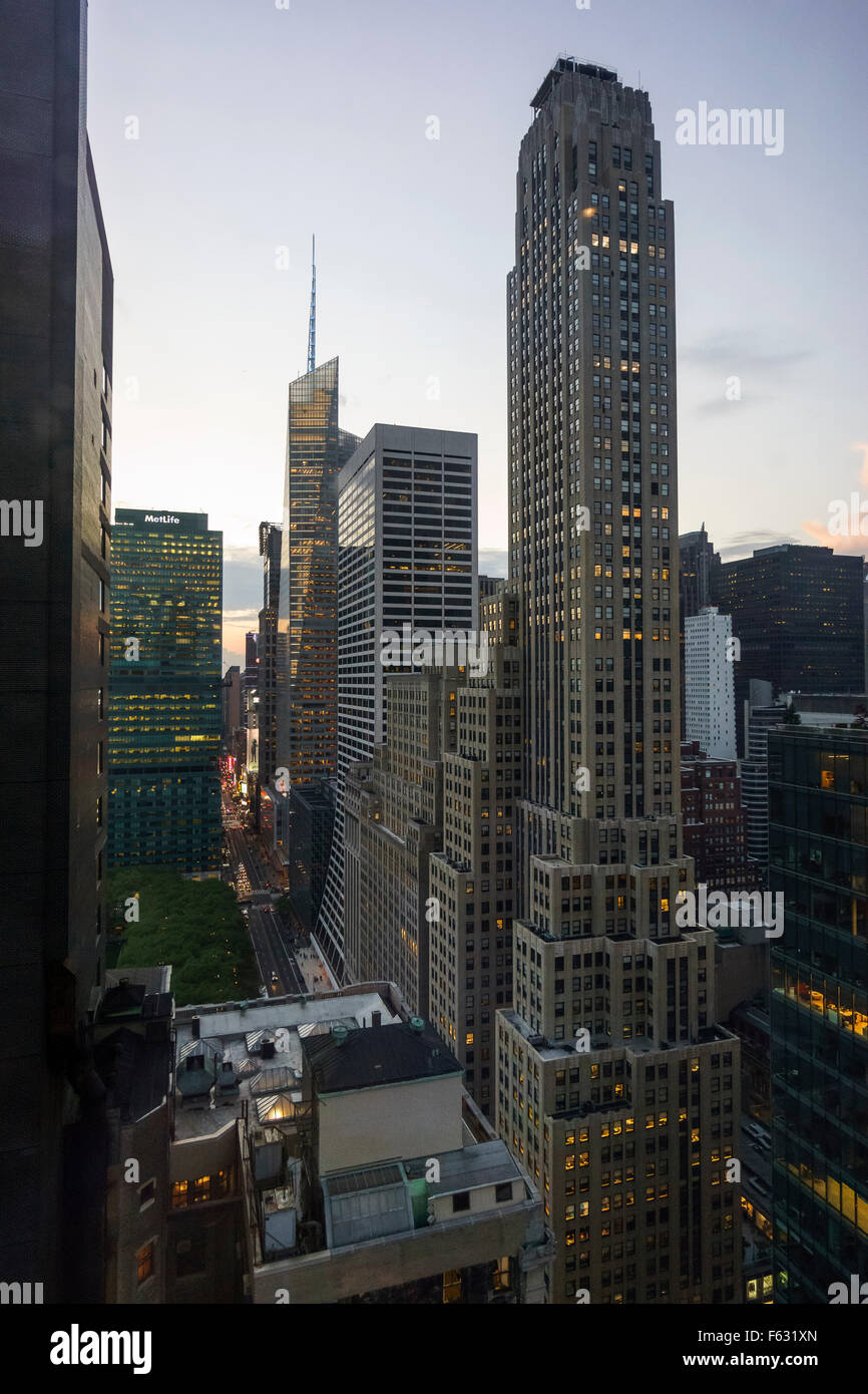 42 st view Bank of America building in Midtown Manhattan Stock Photo