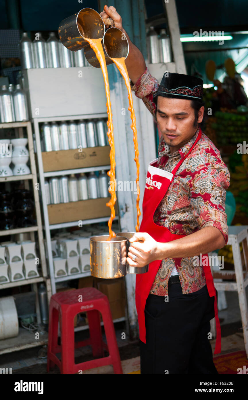Vendor blending Thai Spiced Iced Tea at Chatuchak Weekend Market