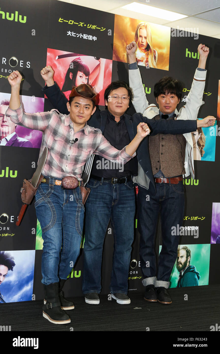 Tokyo, Japan. 11th November, 2015. (Center) Japanese actor Masi Oka