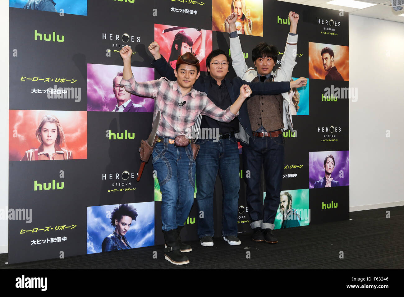 Tokyo, Japan. 11th November, 2015. (Center) Japanese actor Masi Oka