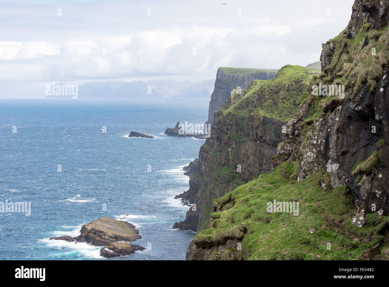 North coast of Mykines on the Faroe Islands Stock Photo