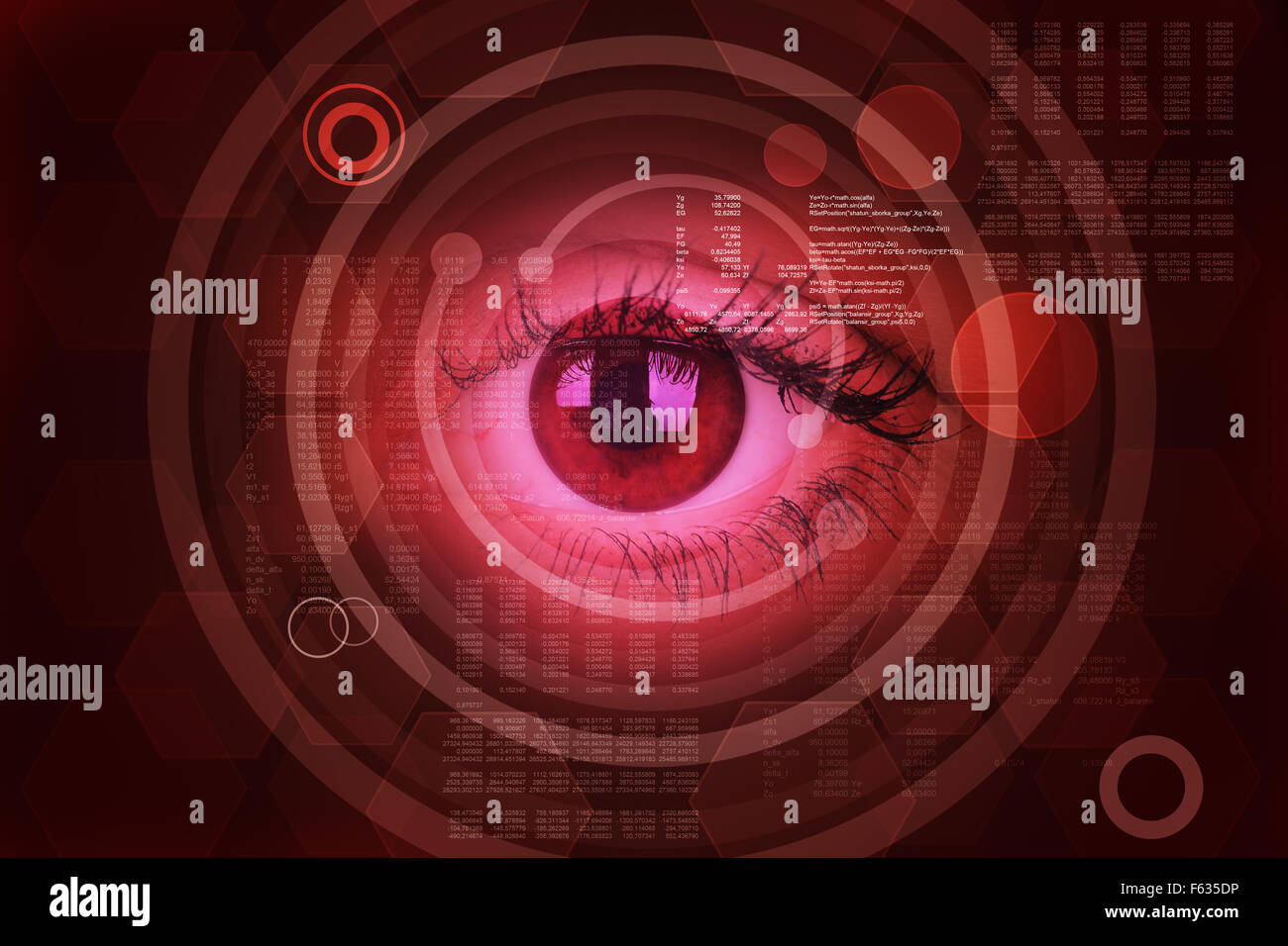 Abstract red background with human eye Stock Photo - Alamy