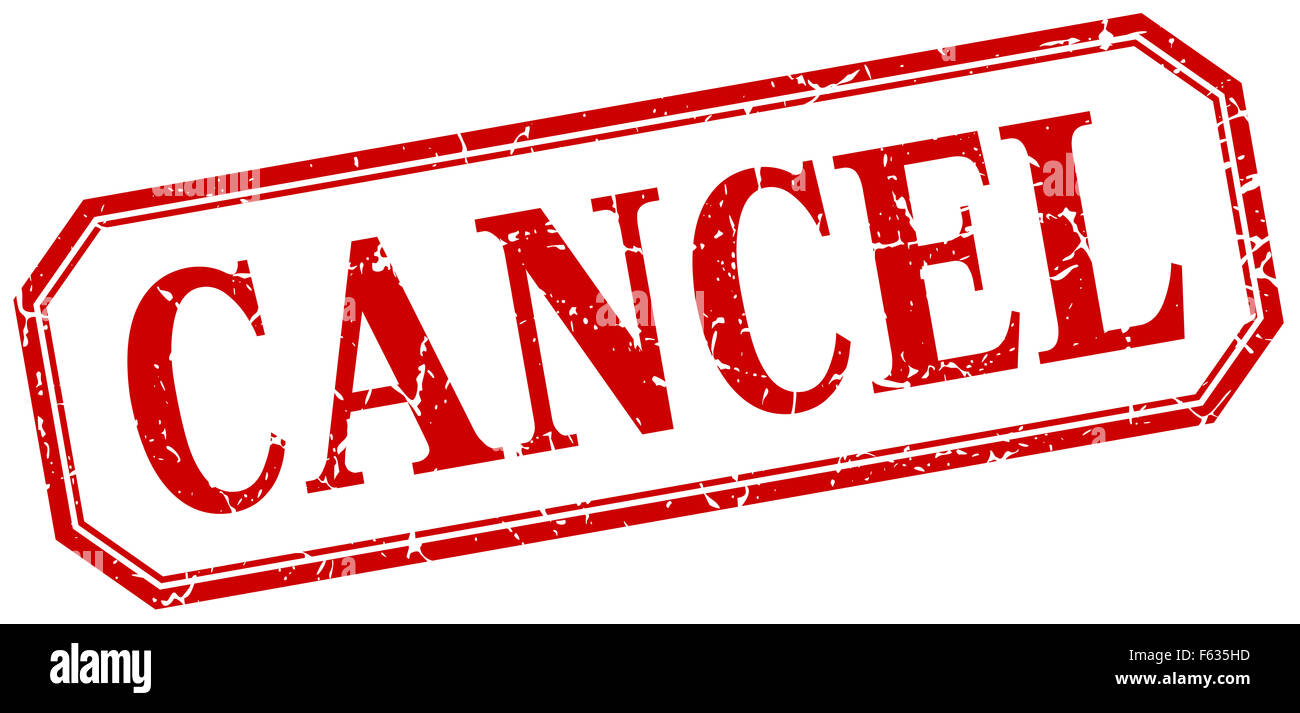 cancel square red grunge vintage isolated label Stock Photo - Alamy