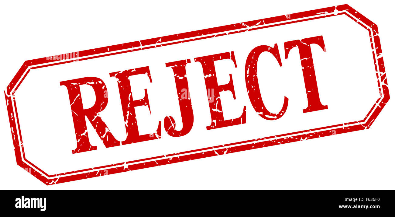 reject square red grunge vintage isolated label Stock Photo - Alamy