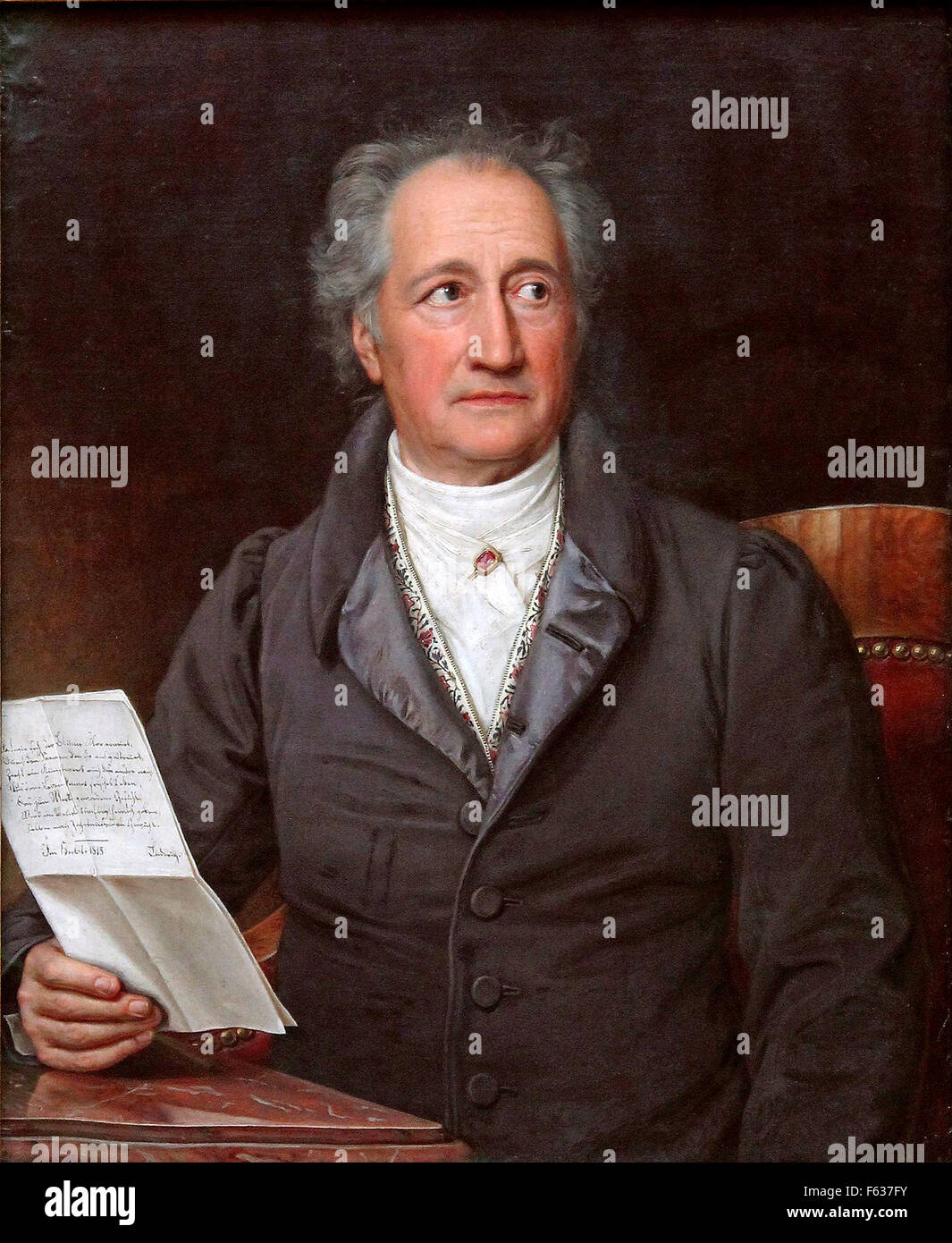 Johann Wolfgang von Goethe, German writer and statesman. Painting by Joseph Karl Stieler Stock Photo