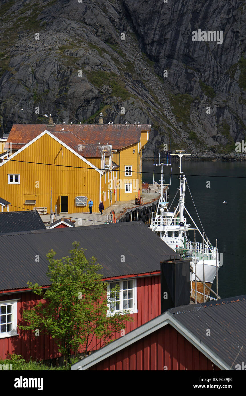 Nusfjord, museum village and fishing harbour on the Lofoten Islands. Stock Photo