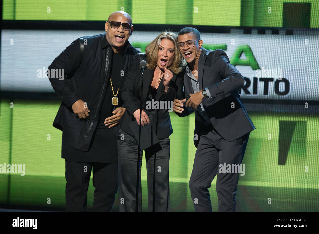 Celebrities perform onstage at the Latin American Music Awards at the Dolby Theatre  Featuring: Alexander Delgado, Ana Maria Polo, Randy Malcom Martinez Where: Los Angeles, California, United States When: 09 Oct 2015 Stock Photo
