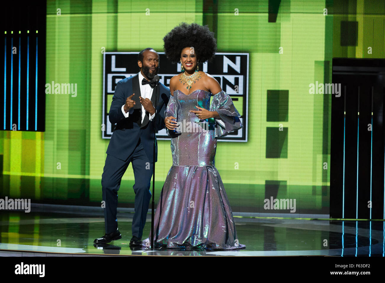 Celebrities perform onstage at the Latin American Music Awards at the