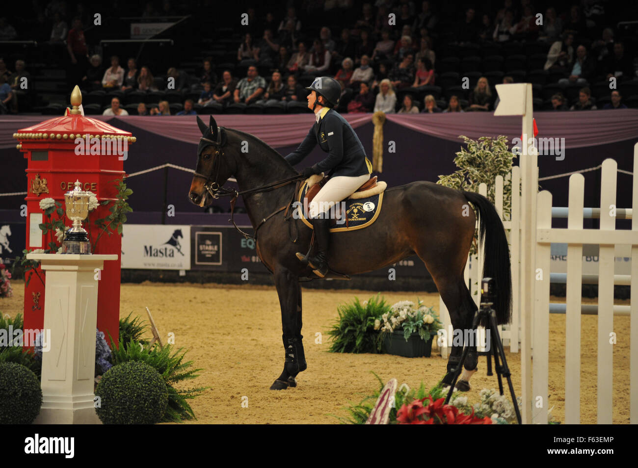 Horse of the Year Show 2015 at NEC Birmingham - Day 3  Featuring: AREEB O.L. - WESTF, Nicole  PAVITT Where: Birmingham, United Kingdom When: 09 Oct 2015 Stock Photo