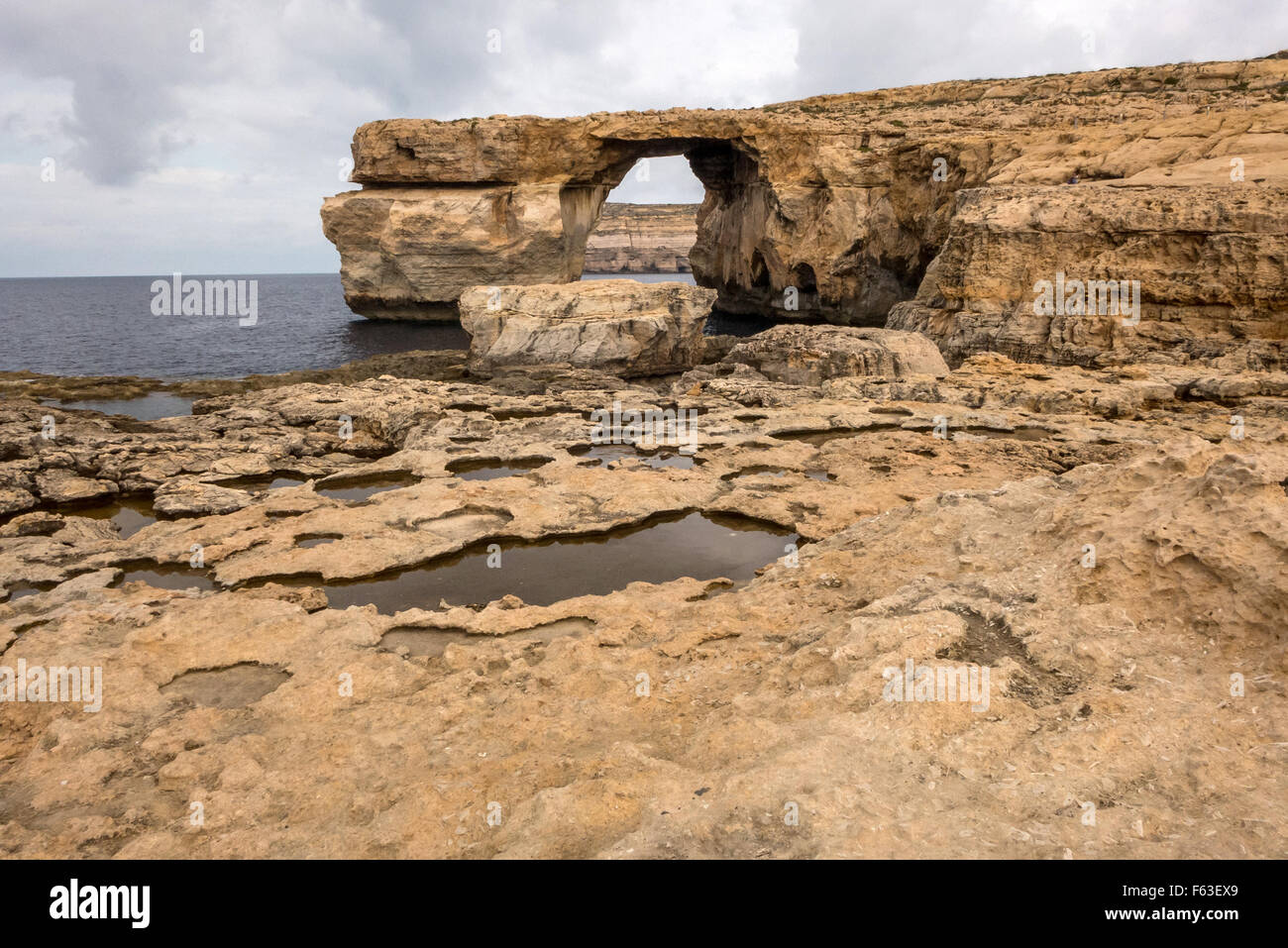 The Azure Window, or Tieqa Żerqa in Maltese, in Malta, Location for Game Of Thrones. Stock Photo