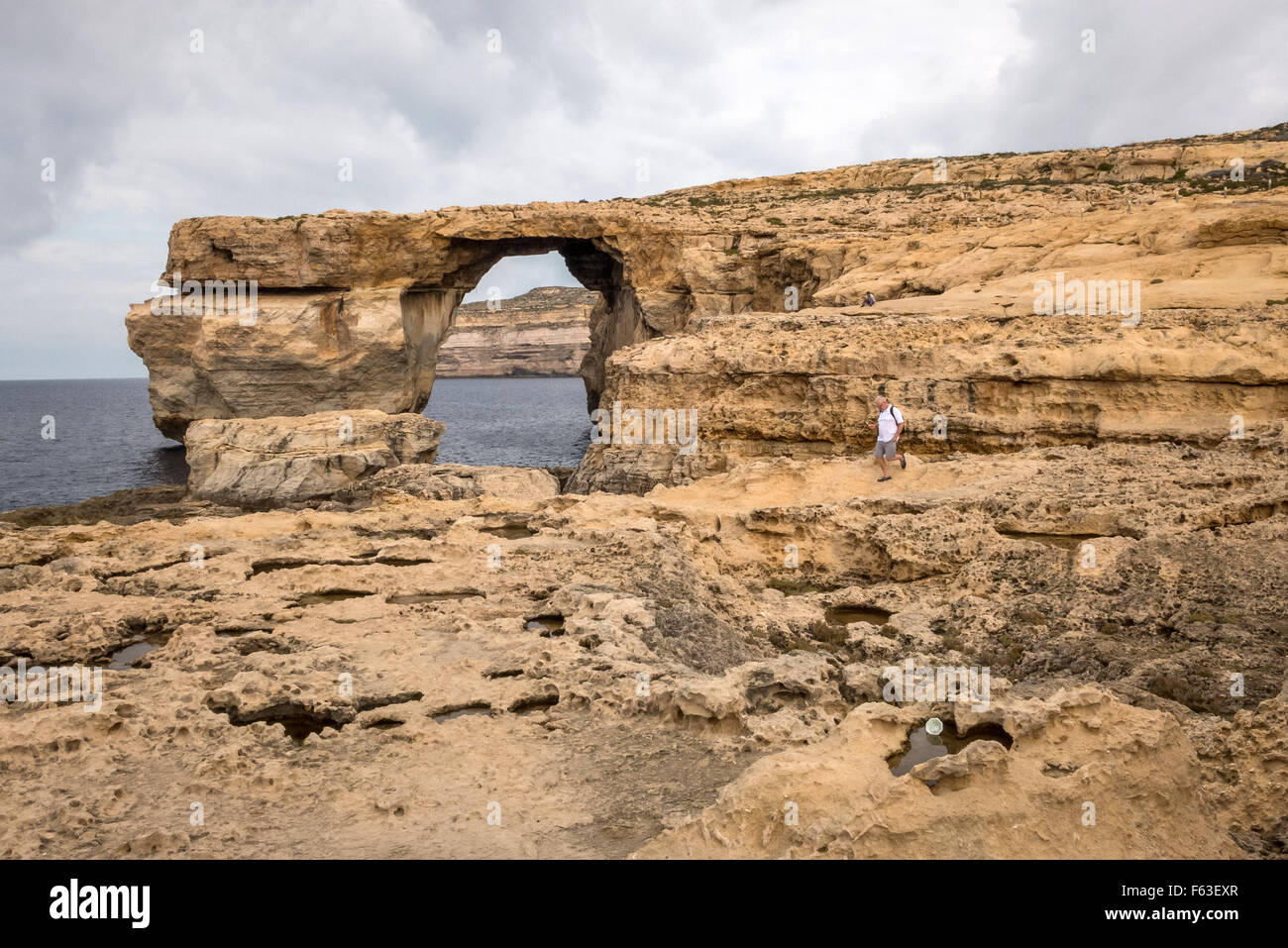 The Azure Window, or Tieqa Żerqa in Maltese, in Malta, Location for Game Of Thrones. Stock Photo