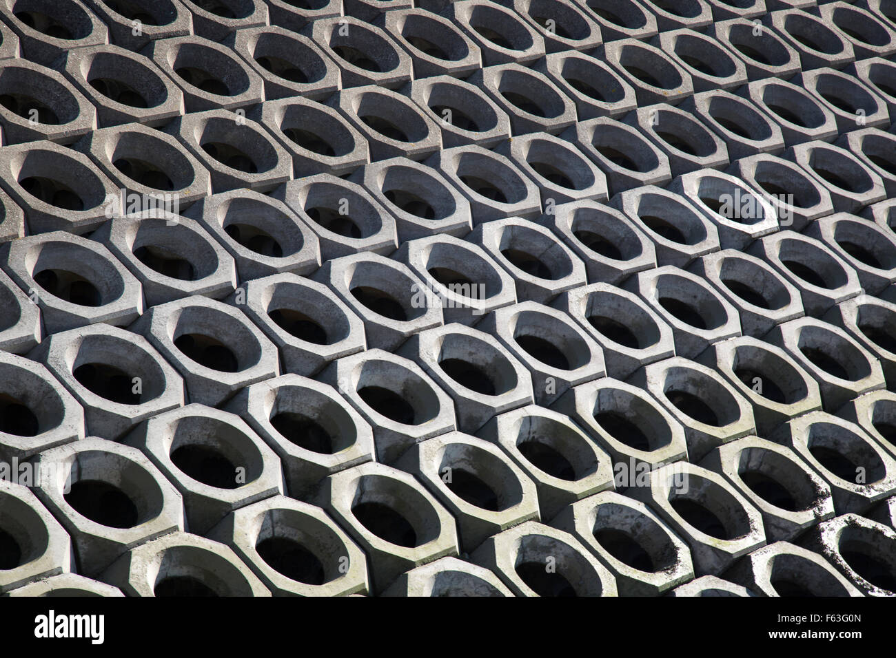 Rows of Polygon shaped objects. Stock Photo