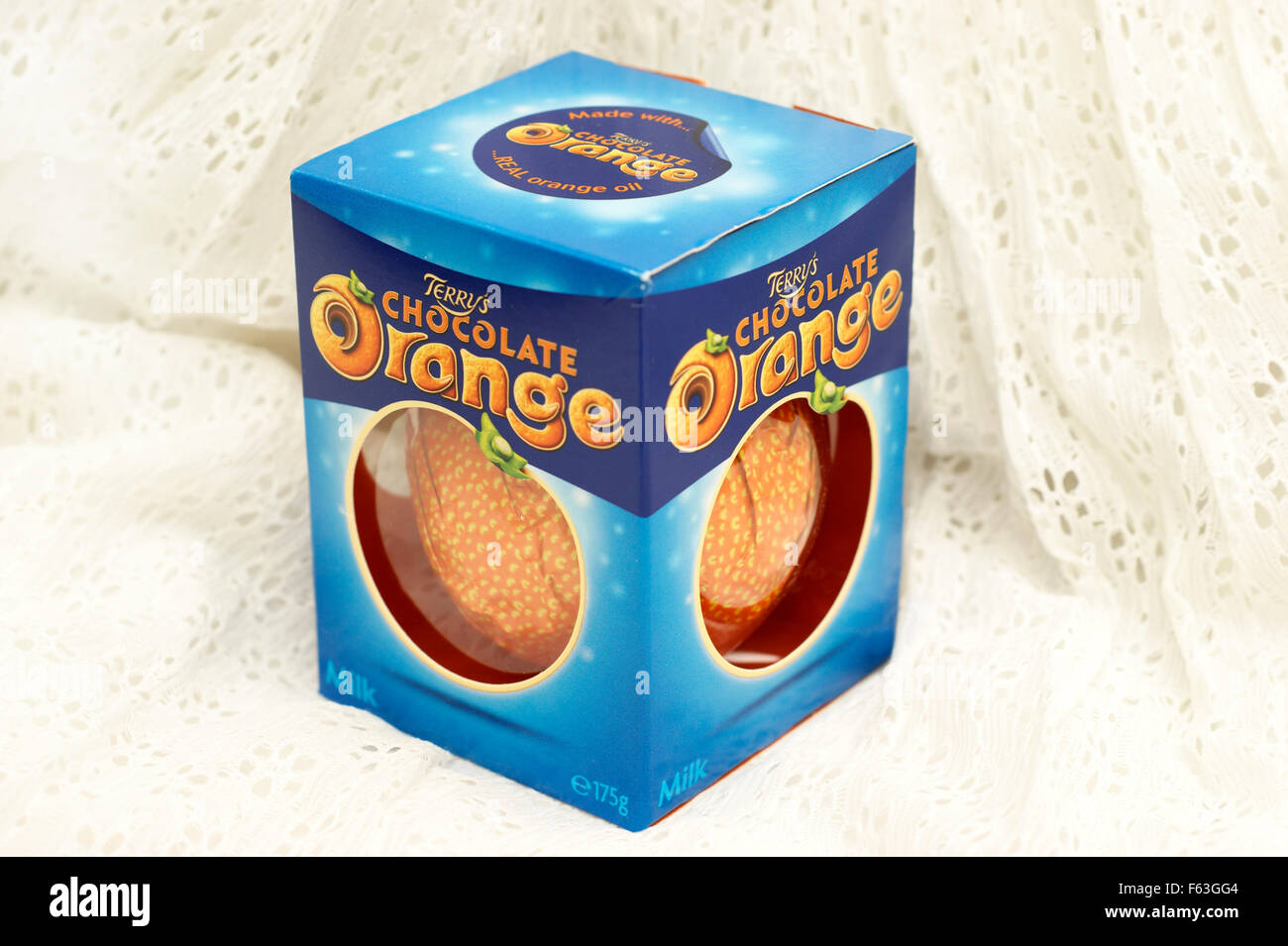 A Terry's Chocolate Orange (a delicious Christmas treat) Stock Photo