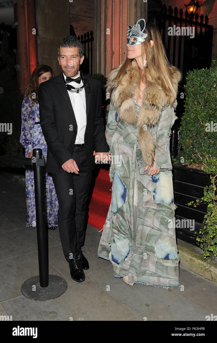 Antonio Banderas and Nicole Kimpel attend Roberto Cavalli's wife Eva