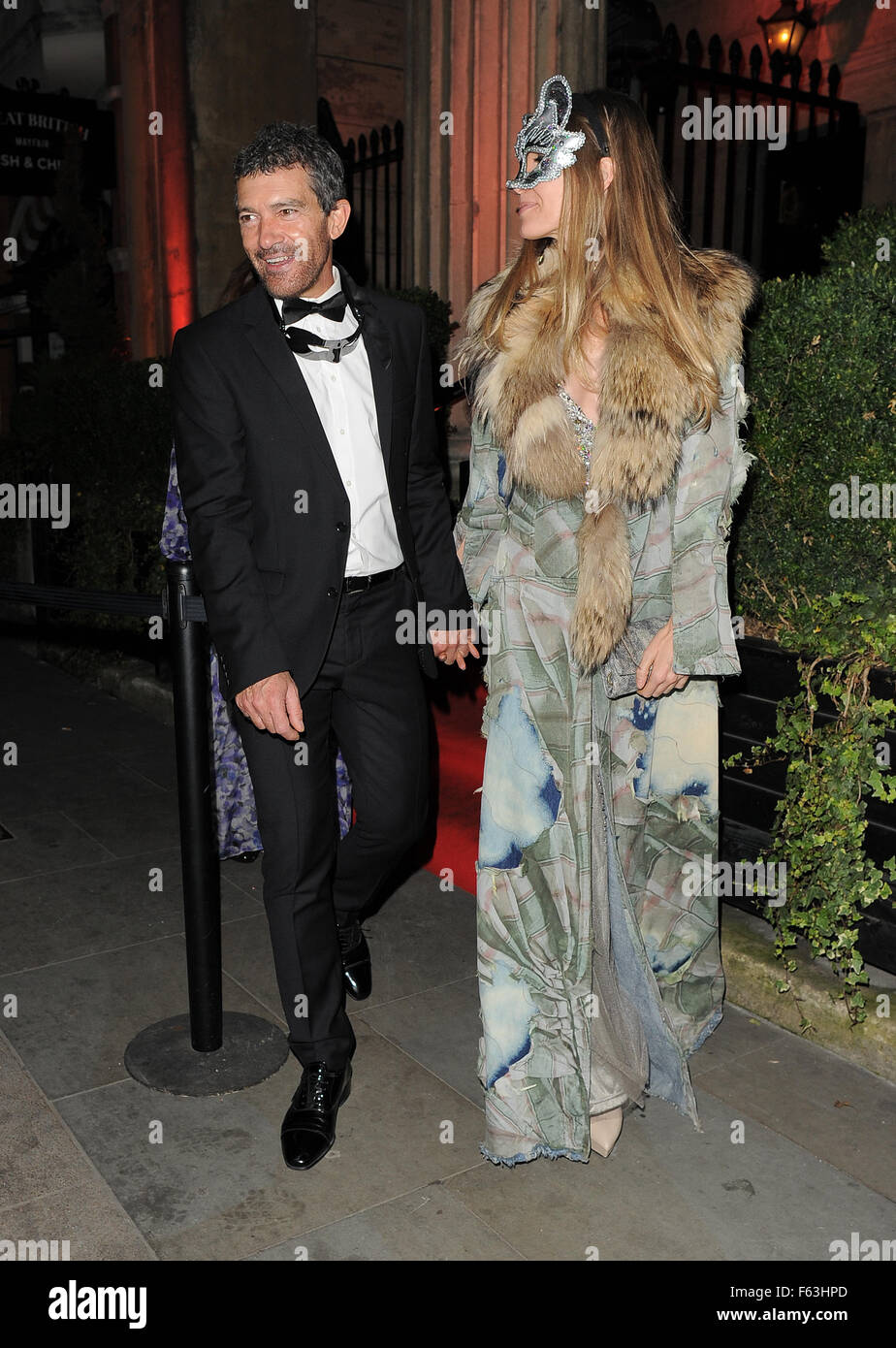 Antonio Banderas and Nicole Kimpel attend Roberto Cavalli's wife Eva