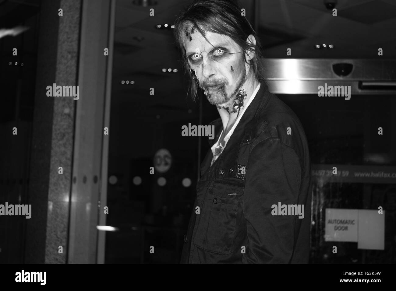 People photographed on the street  with their Halloween make up  and costumes London 2015 Stock Photo