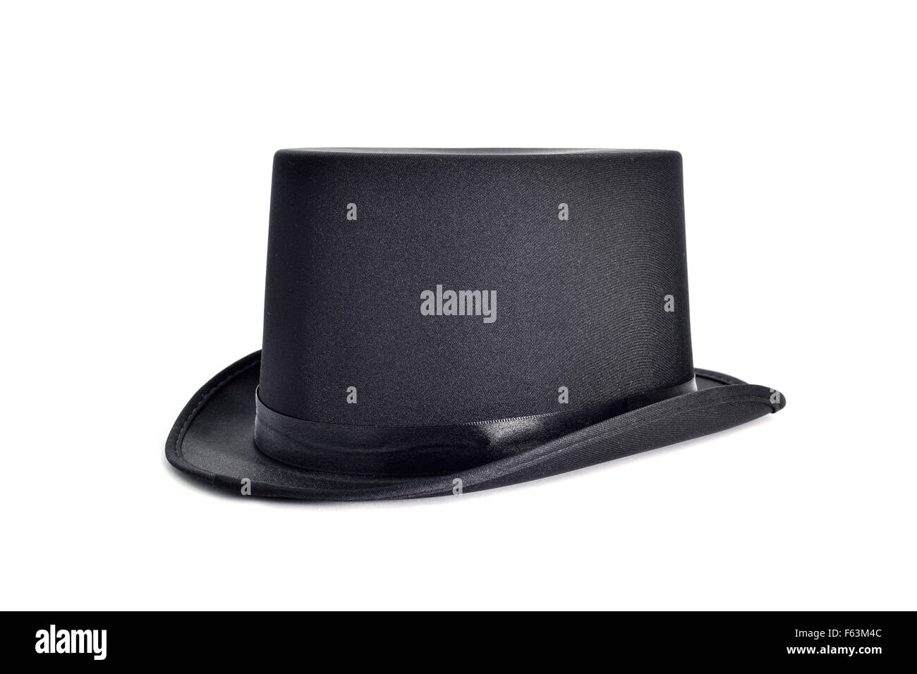 an elegant black top hat on a white background Stock Photo - Alamy