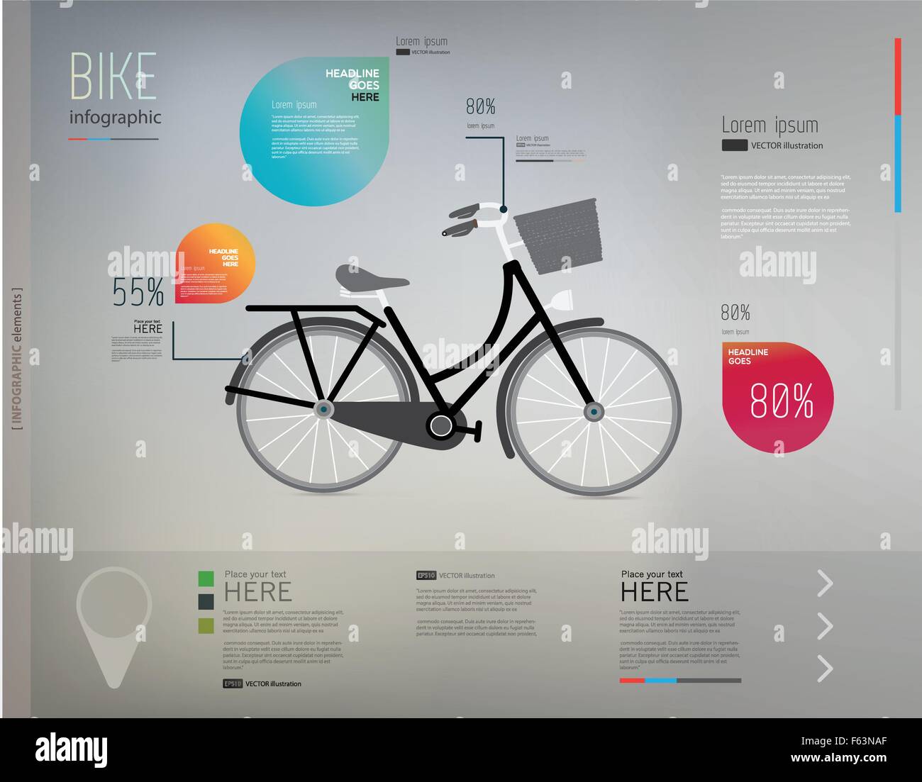 Vector bicycle and info graphic elements Stock Vector Image & Art - Alamy