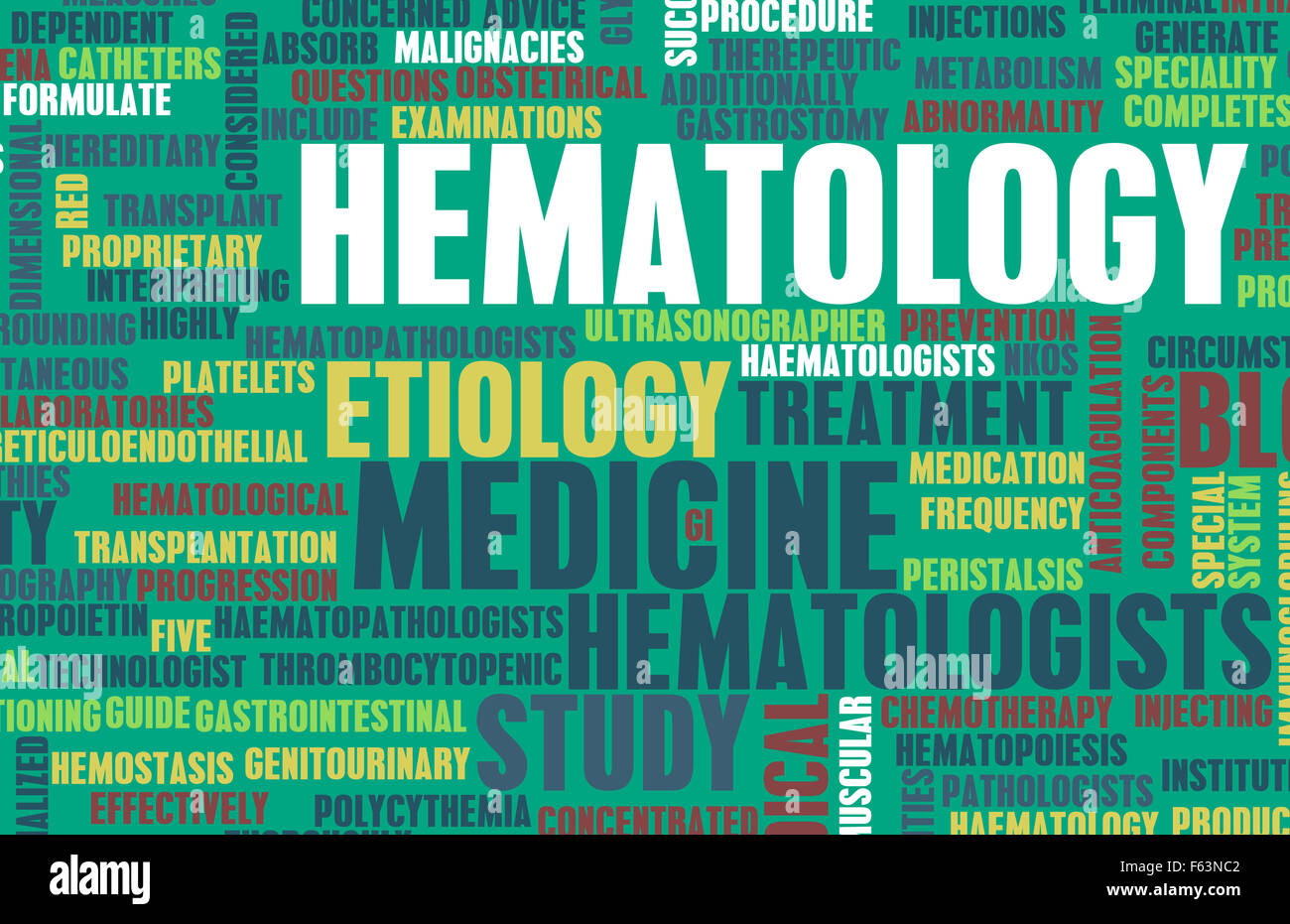 Hematology or Hematologist Medical Field Specialty As Art Stock Photo